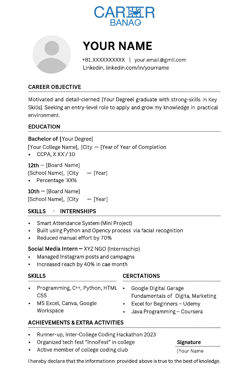 Resume Template Preview