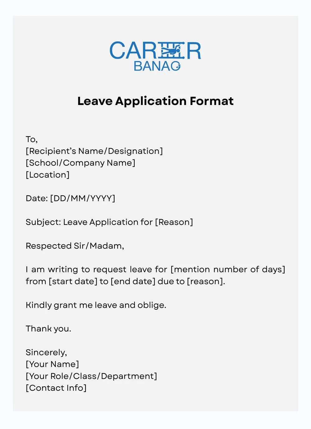 leave application format
